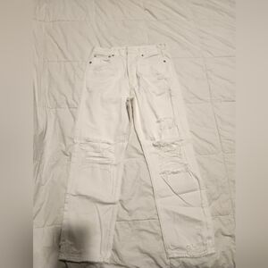 American Eagle Outfitters Women's Ripped White Skinny Jeans